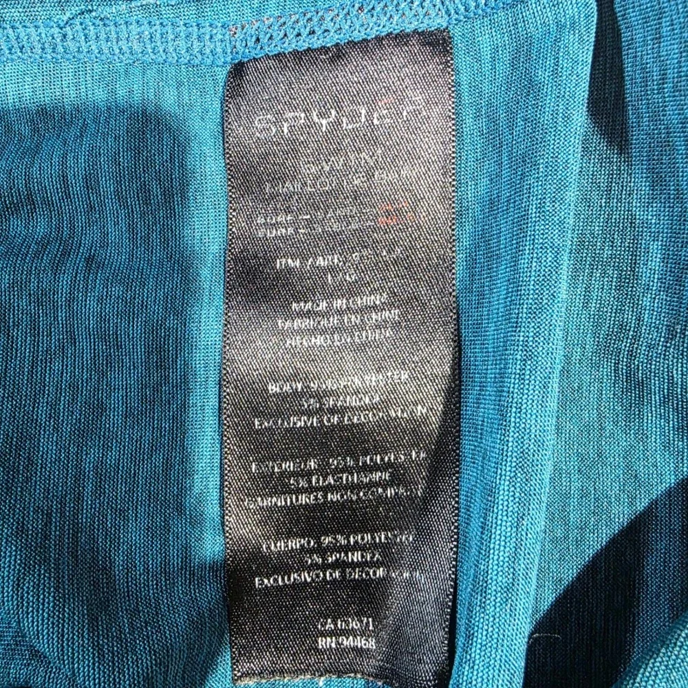 Spyder Swim Mens Rash Guard Shirt Teal Blue Heather Short Sleeve L Large